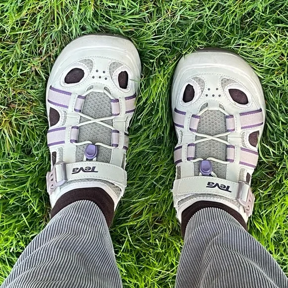 Teva Omnium Sandal Hiking w/ Taupe with Purple Details Size 7.5 - Picture 9 of 9